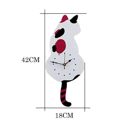 Playful Cat Swing Wall Clock