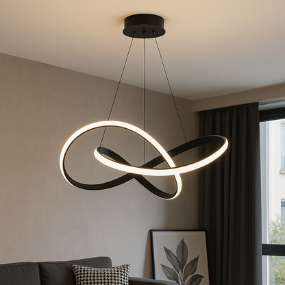 Modern Black Metal Drop Light Pendant