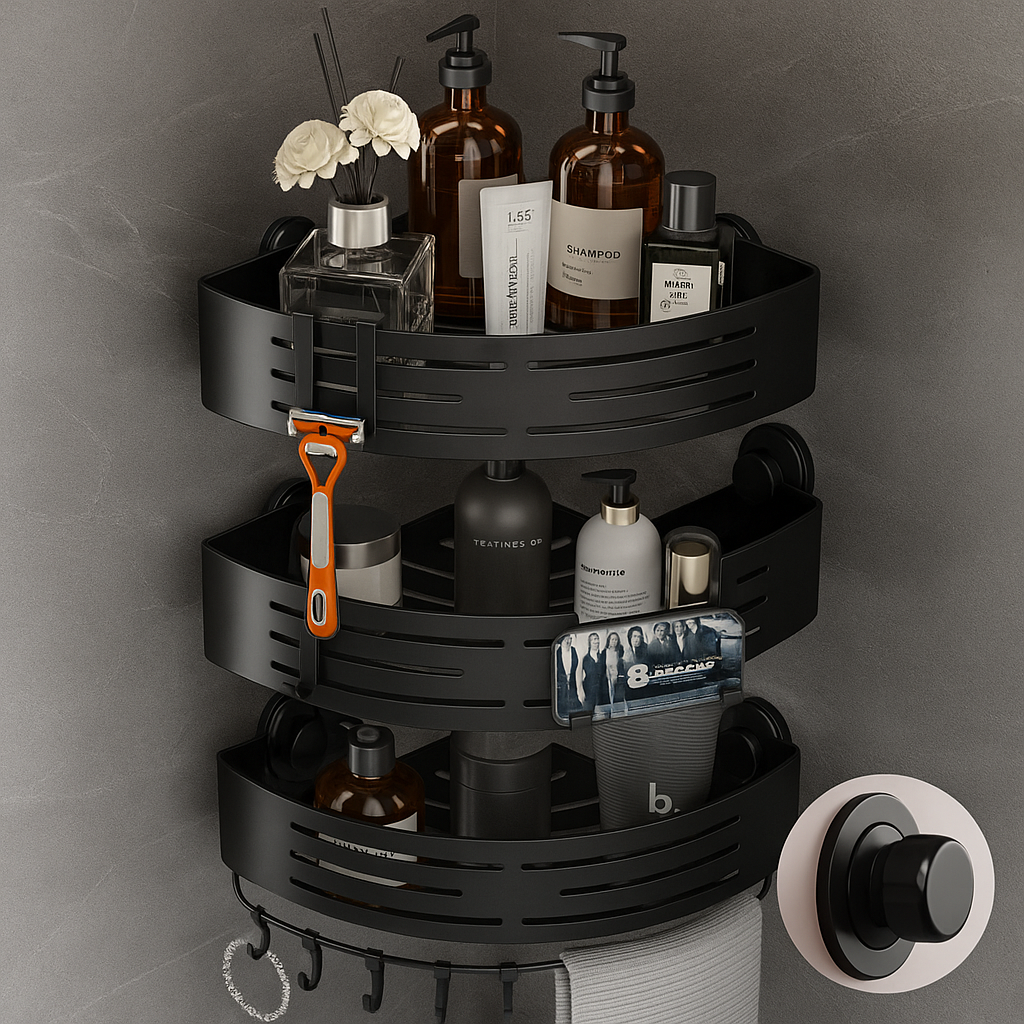 Compact Bathroom Corner Shelf Organizer