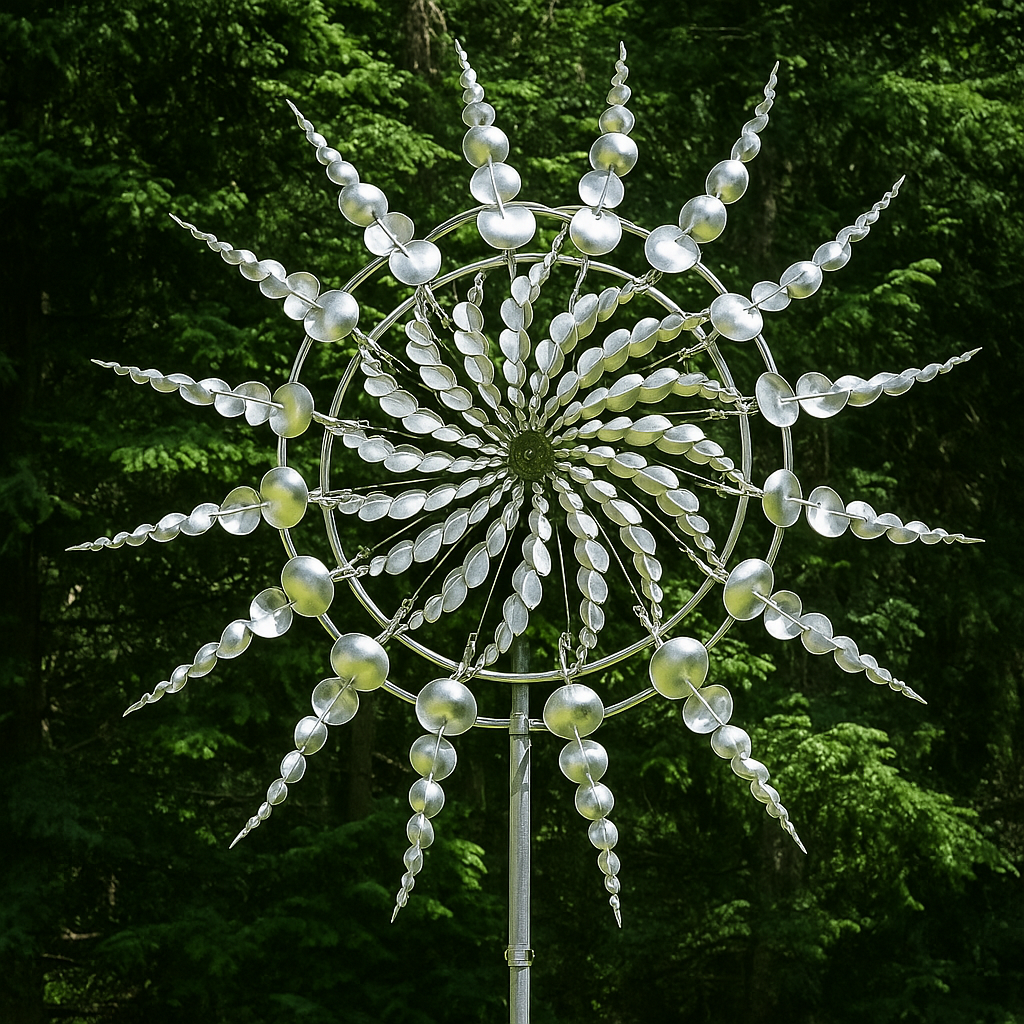 Silver Outdoor Windmill Garden Decoration