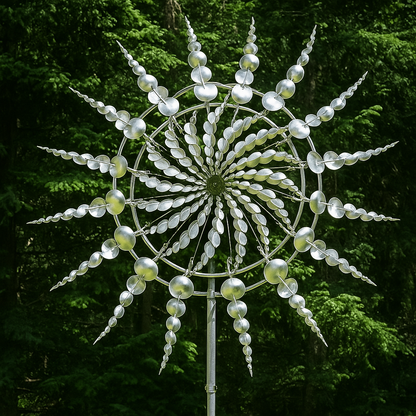 Silver Outdoor Windmill Garden Decoration