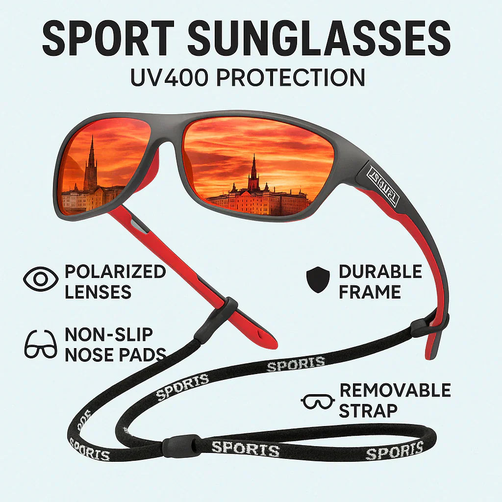 Men's Sport Wraparound Sunglasses with UV Protection