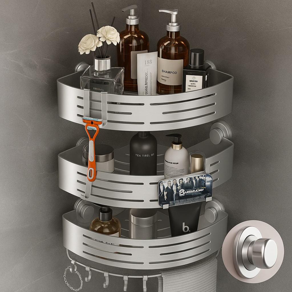 Compact Bathroom Corner Shelf Organizer