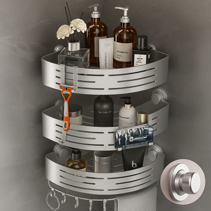 Compact Bathroom Corner Shelf Organizer