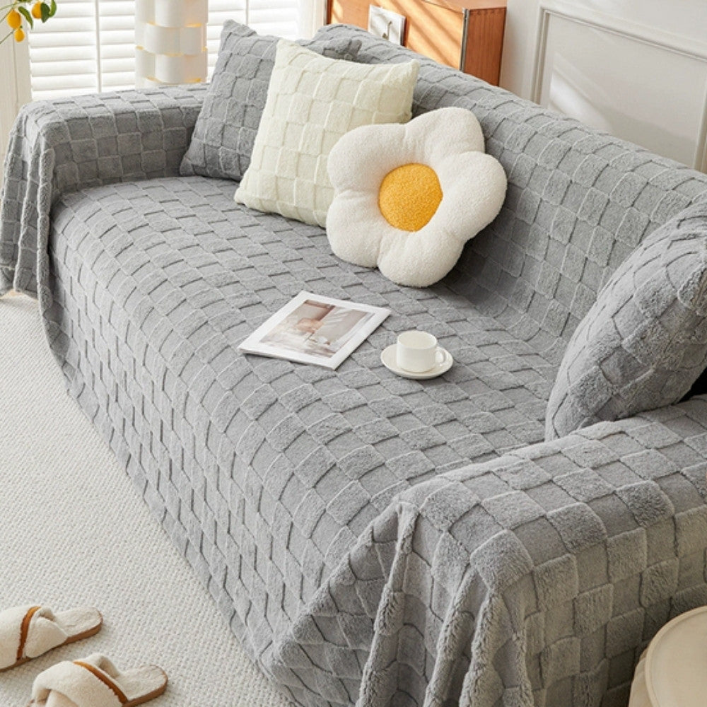 Soft Patterned Fleece Couch Slipcover