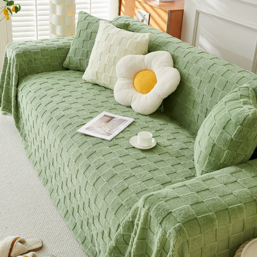 Soft Patterned Fleece Couch Slipcover