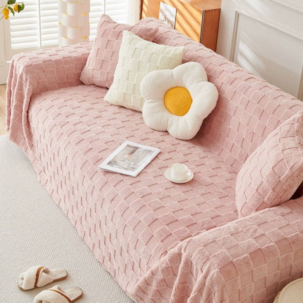 Soft Patterned Fleece Couch Slipcover - Luxicro
