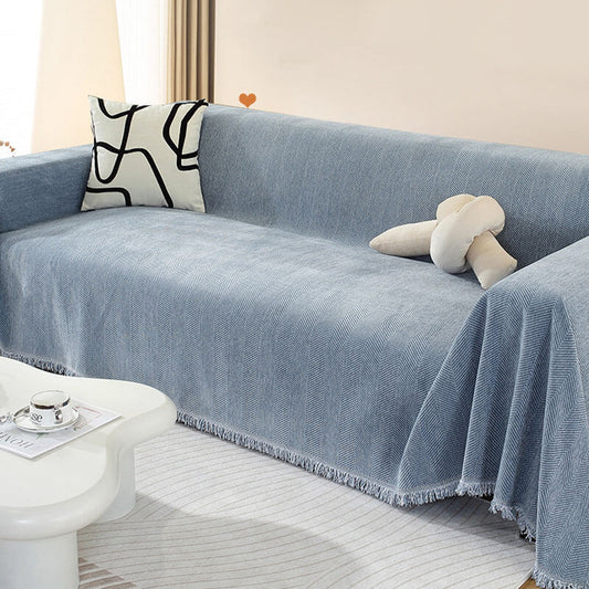 Cozy Fuzzy Throw Blanket with Fringe for Couch - Luxicro