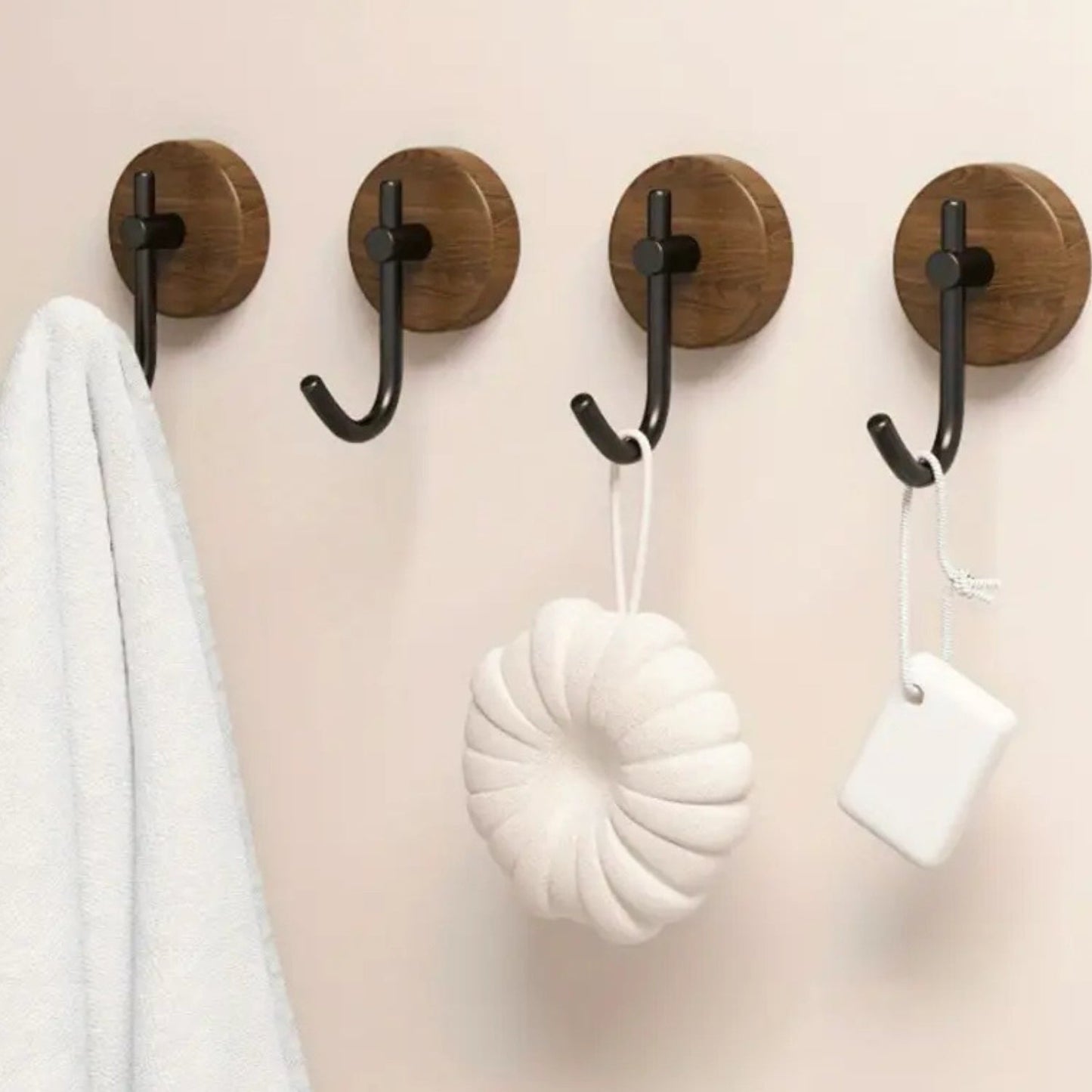 Stylish Wooden Stick On Wall Hook Decor - Luxicro