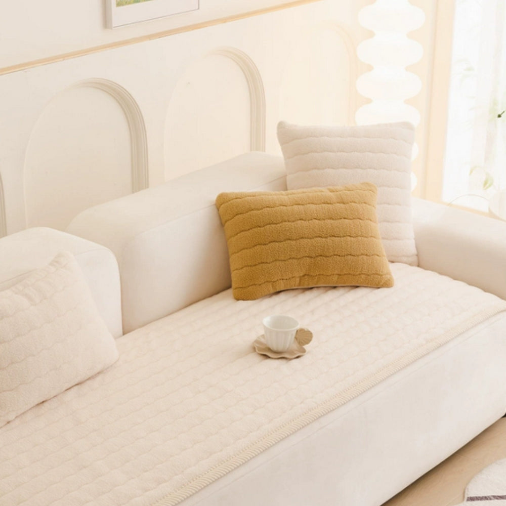 Luxurious Faux Fur Couch Slipcover