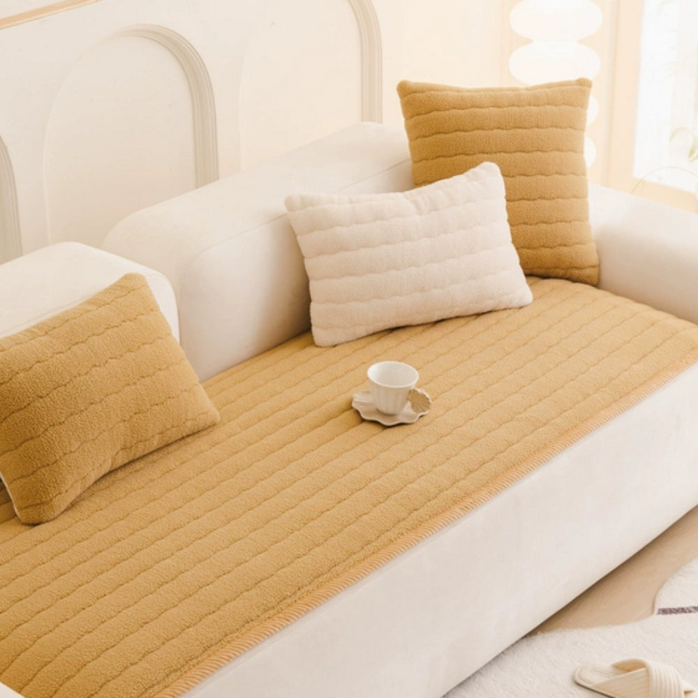 Luxurious Faux Fur Couch Slipcover