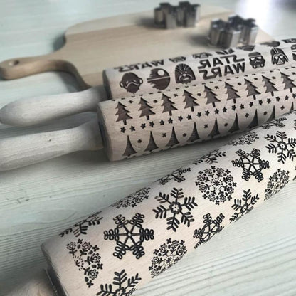Best Christmas Embossed Rolling Pin for Holiday Cookies