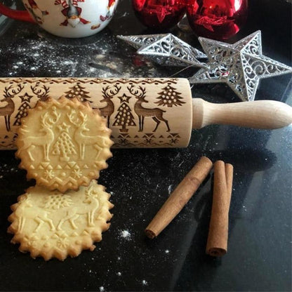 Best Christmas Embossed Rolling Pin for Holiday Cookies