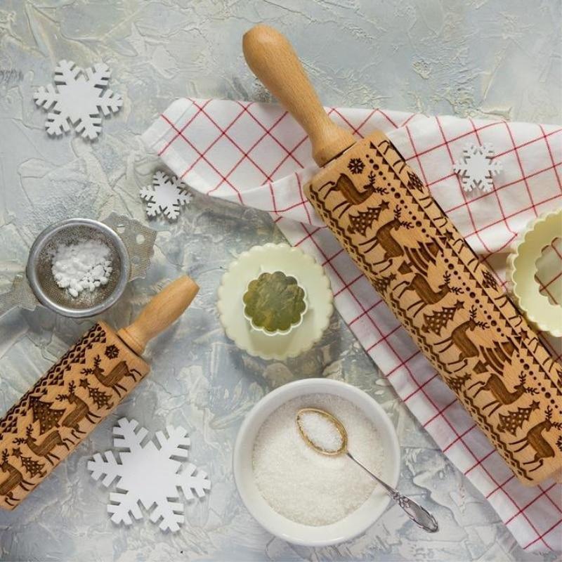 Best Christmas Embossed Rolling Pin for Holiday Cookies