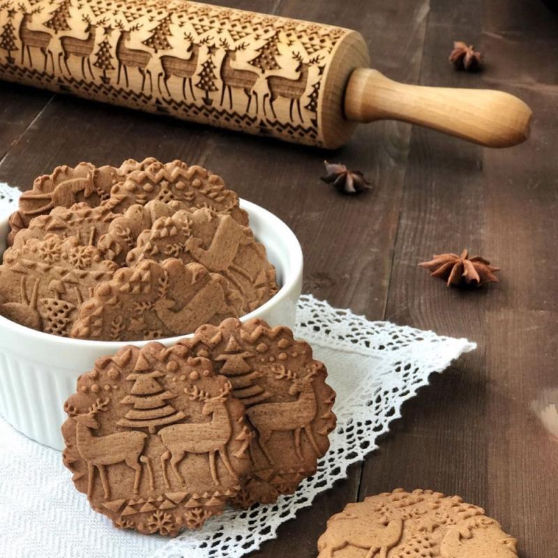 Best Christmas Embossed Rolling Pin for Holiday Cookies