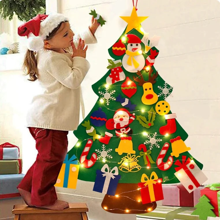 Vibrant Festive Holiday Tree with Fairy Lights