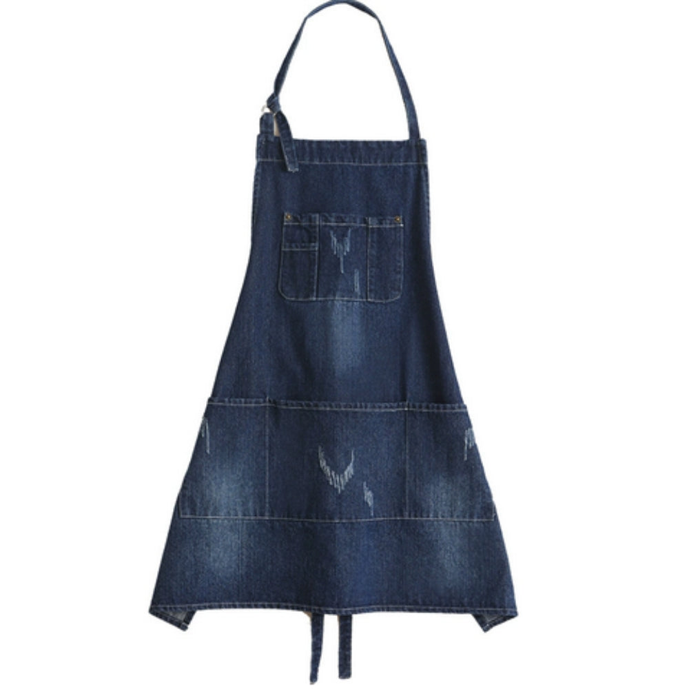 Timeless Navy Cotton Waist Apron