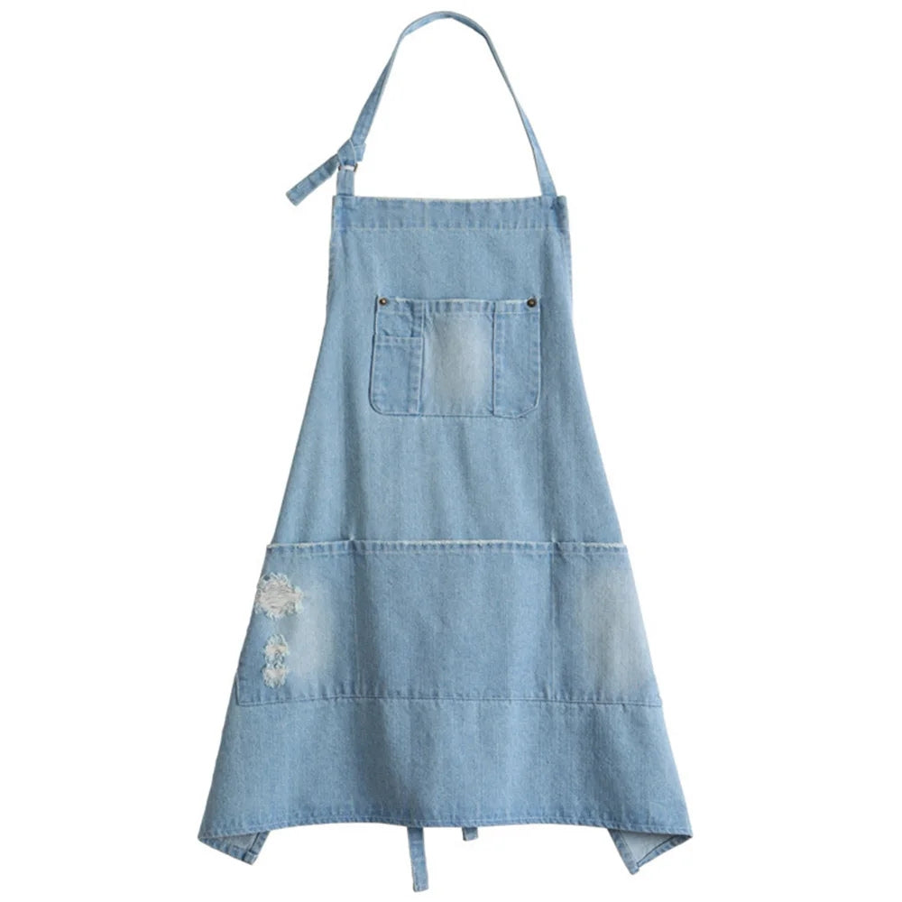 Timeless Navy Cotton Waist Apron