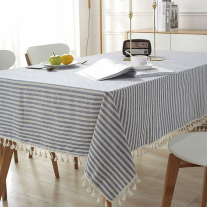 Traditional Plaid Fringe Dining Tablecloth