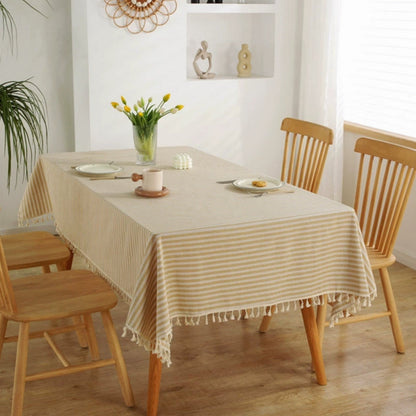 Traditional Plaid Fringe Dining Tablecloth