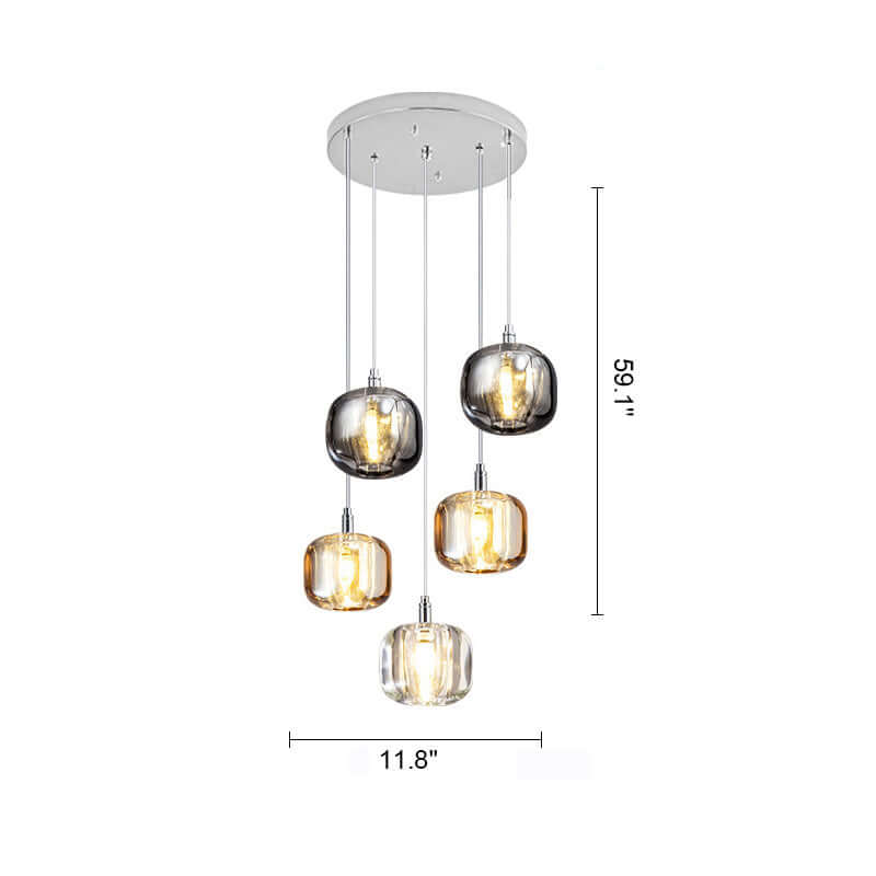 Vibrant Glass Drop Chandelier Lighting