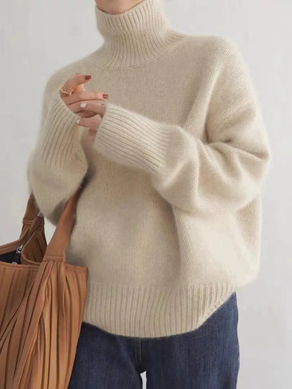Soft Relaxed Fit Women's Turtleneck Jumper