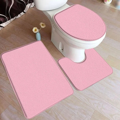 Non-Slip 3-Piece Bath Mat Rug Set