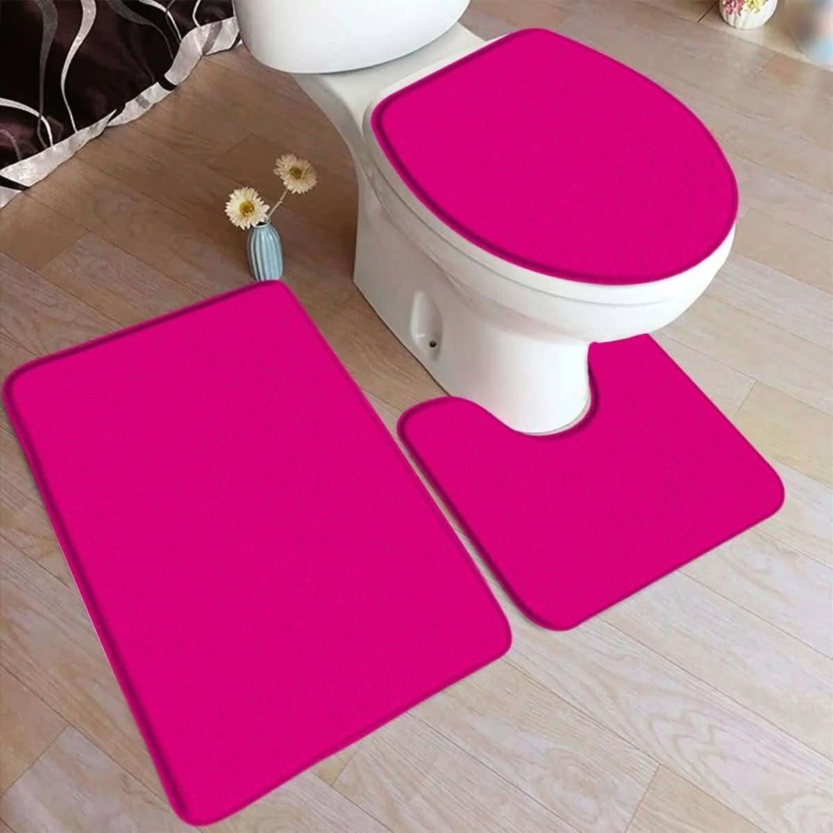 Soft Plush 3-Piece Bathroom Rug Set