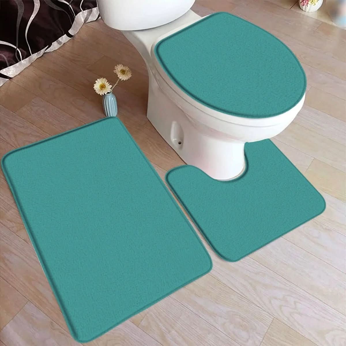 Non-Slip 3-Piece Bath Mat Rug Set