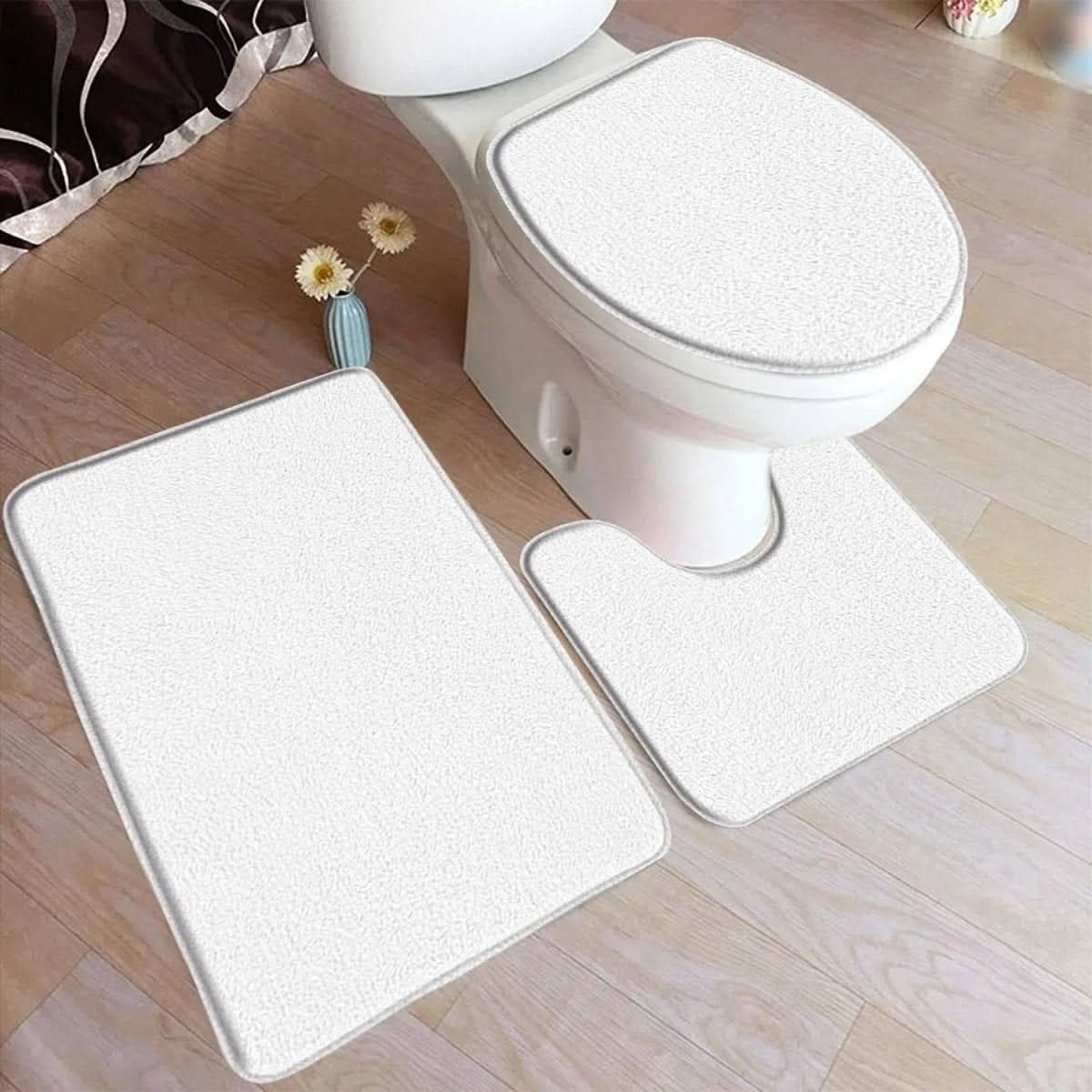 Non-Slip 3-Piece Bath Mat Rug Set