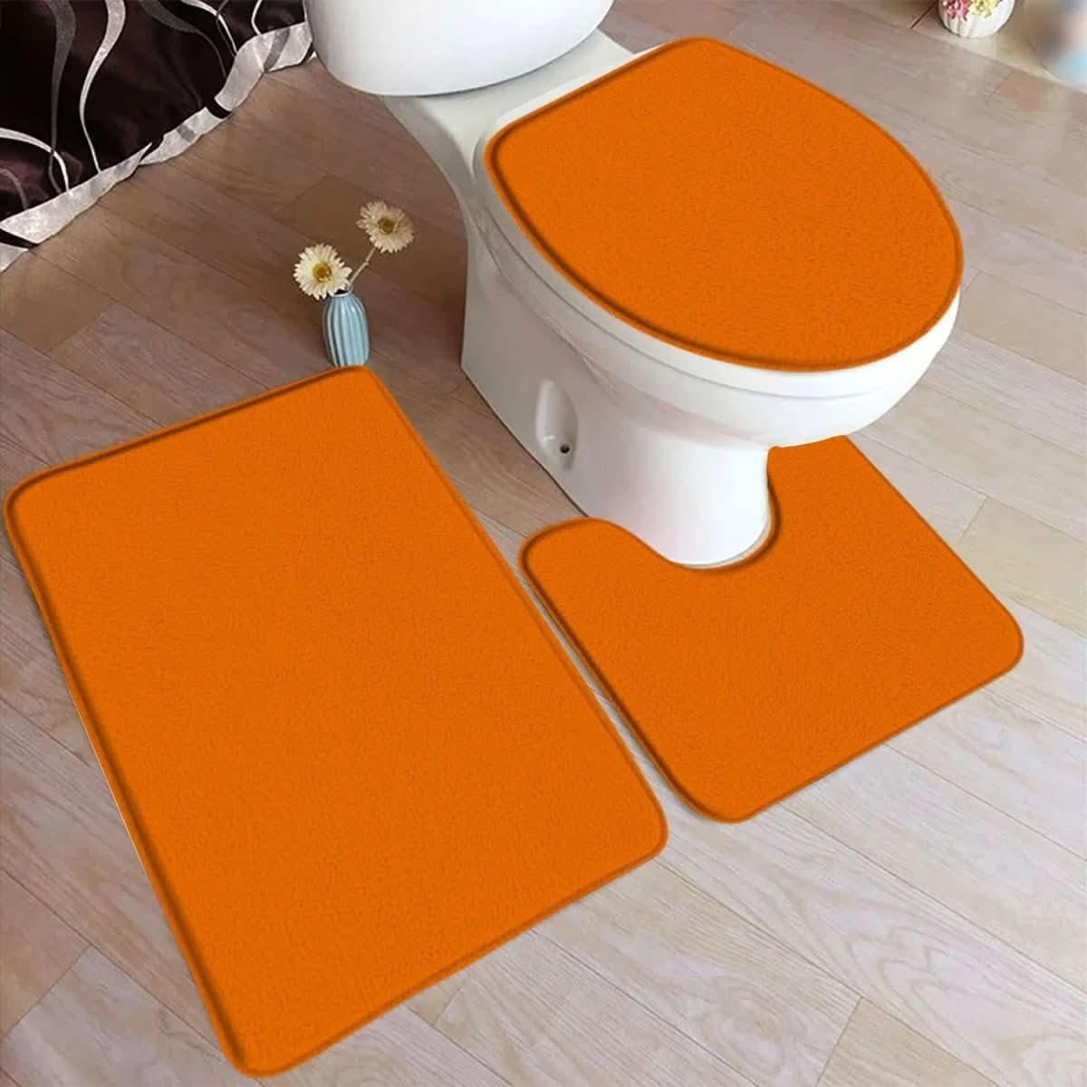Soft Plush 3-Piece Bathroom Rug Set