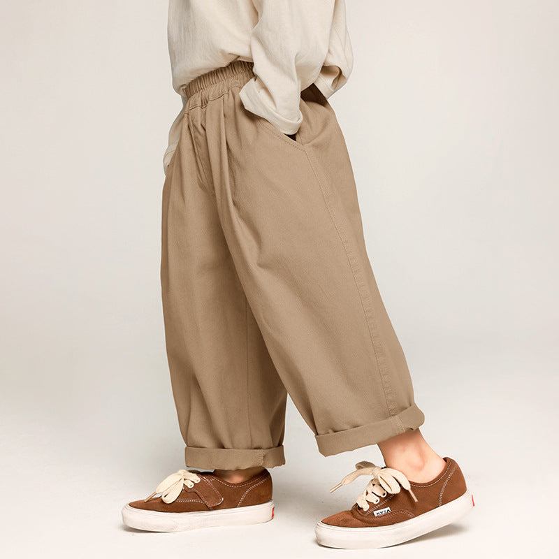 Comfortable Boys Lightweight Pants - Khaki Gray