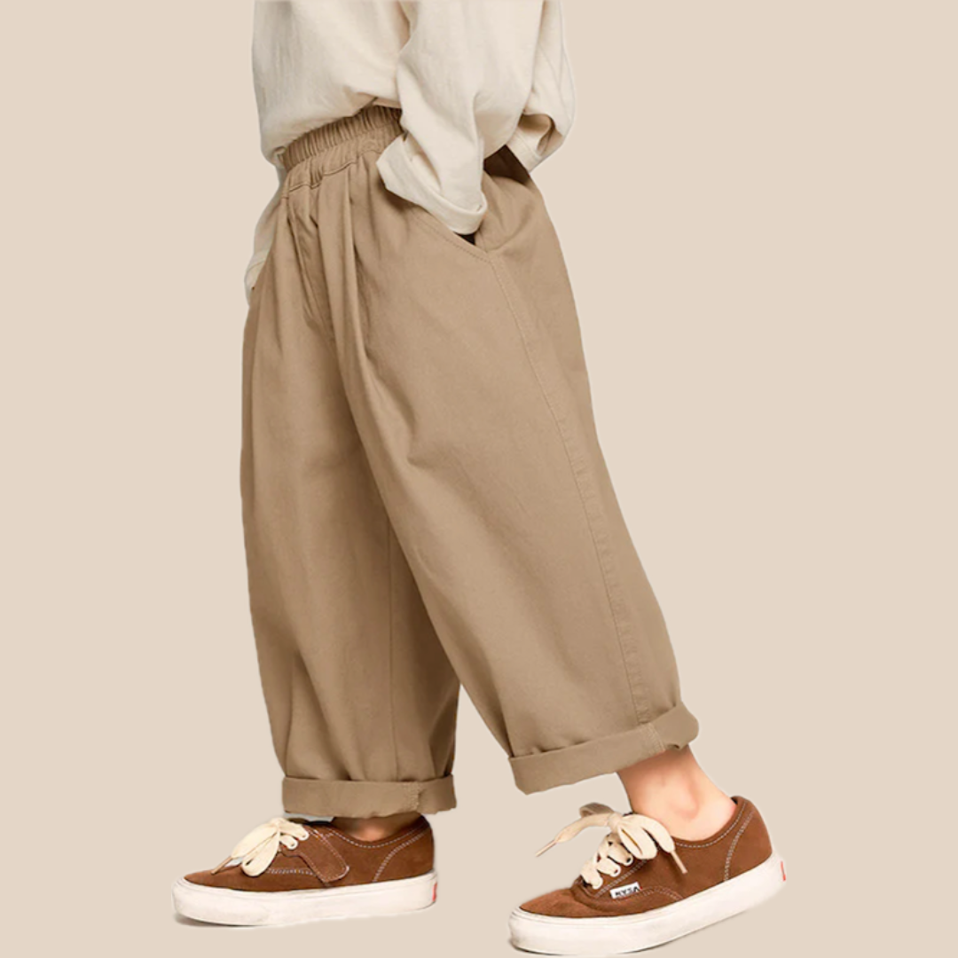 Comfortable Boys Lightweight Pants - Khaki Gray - Luxicro
