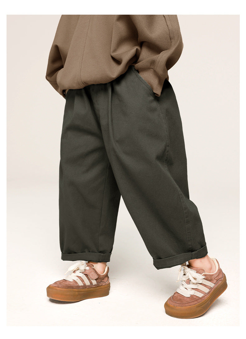 Comfortable Boys Lightweight Pants - Khaki Gray