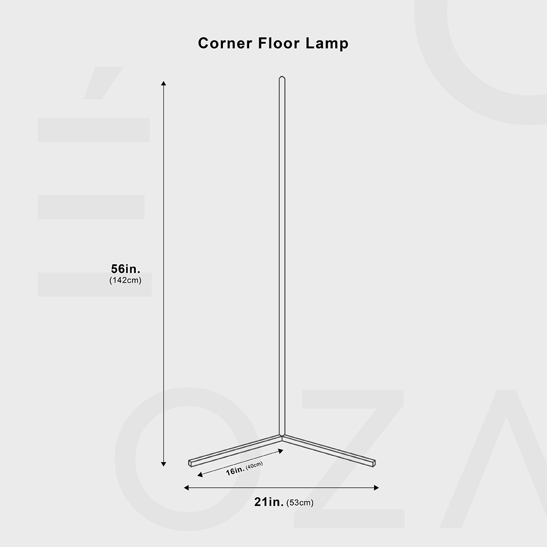 Sleek Adjustable Corner LED Floor Lamp Skinny Design