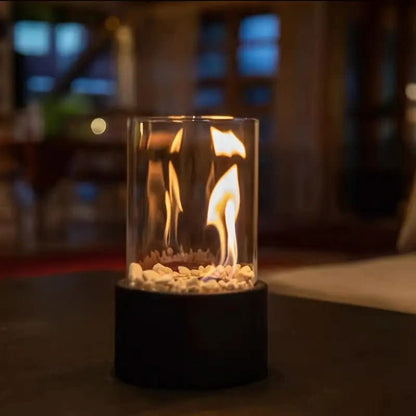 Contemporary Bioethanol Table Fire Pit with Real Flame