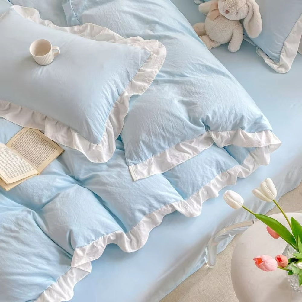 Country Style Frilly Bed Sheet Set 4PC