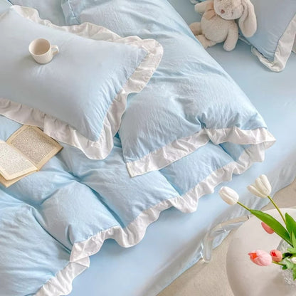 Country Style Frilly Bed Sheet Set 4PC