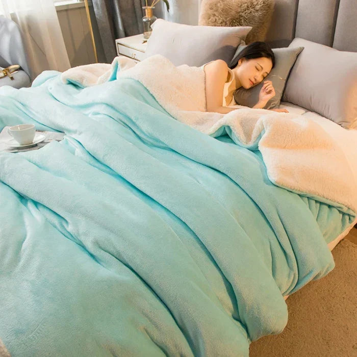 Cozy Fleece Double Sided Throw Blanket