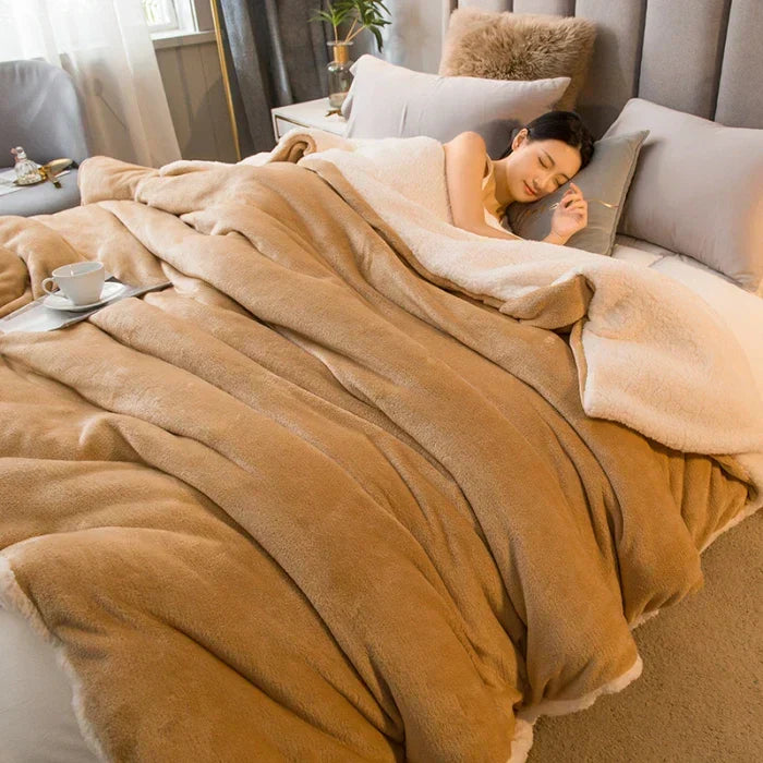 Cozy Fleece Double Sided Throw Blanket