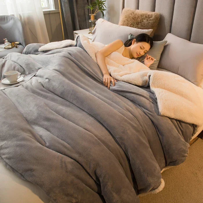 Cozy Fleece Double Sided Throw Blanket
