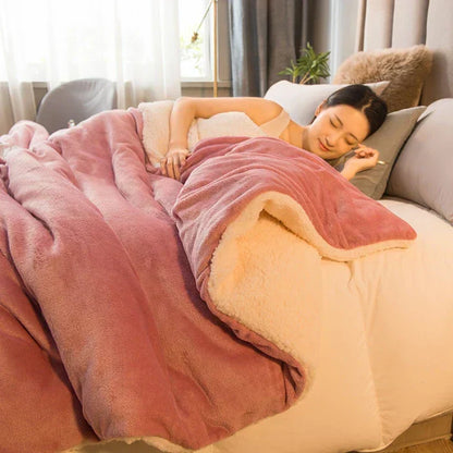 Cozy Fleece Double Sided Throw Blanket