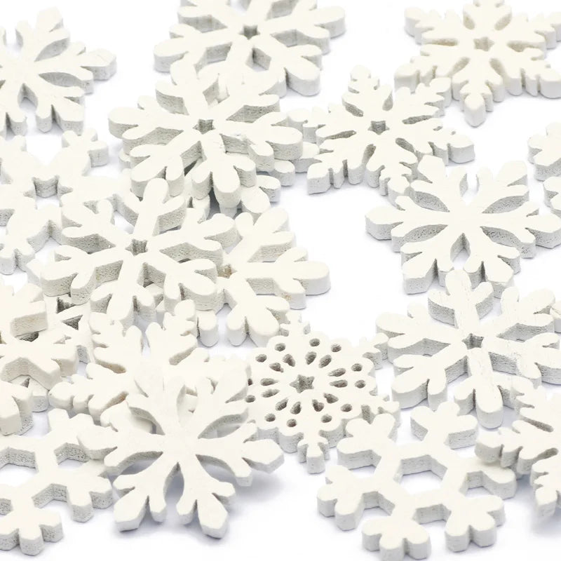 Delicate Wood Snowflake Christmas Decorations - Luxicro