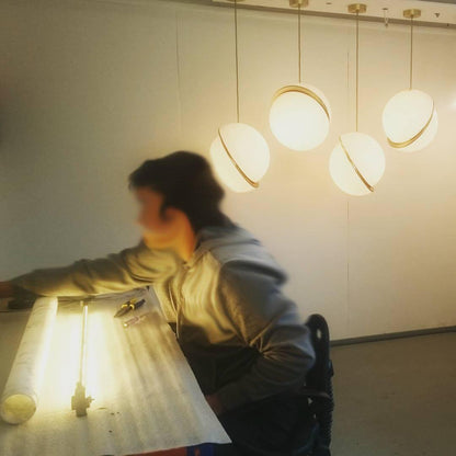 Beautiful Round Glass Pendant Light
