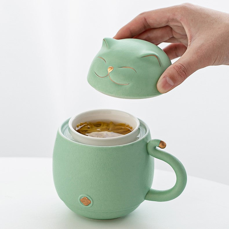 Cute Cat Tea Infuser Mug