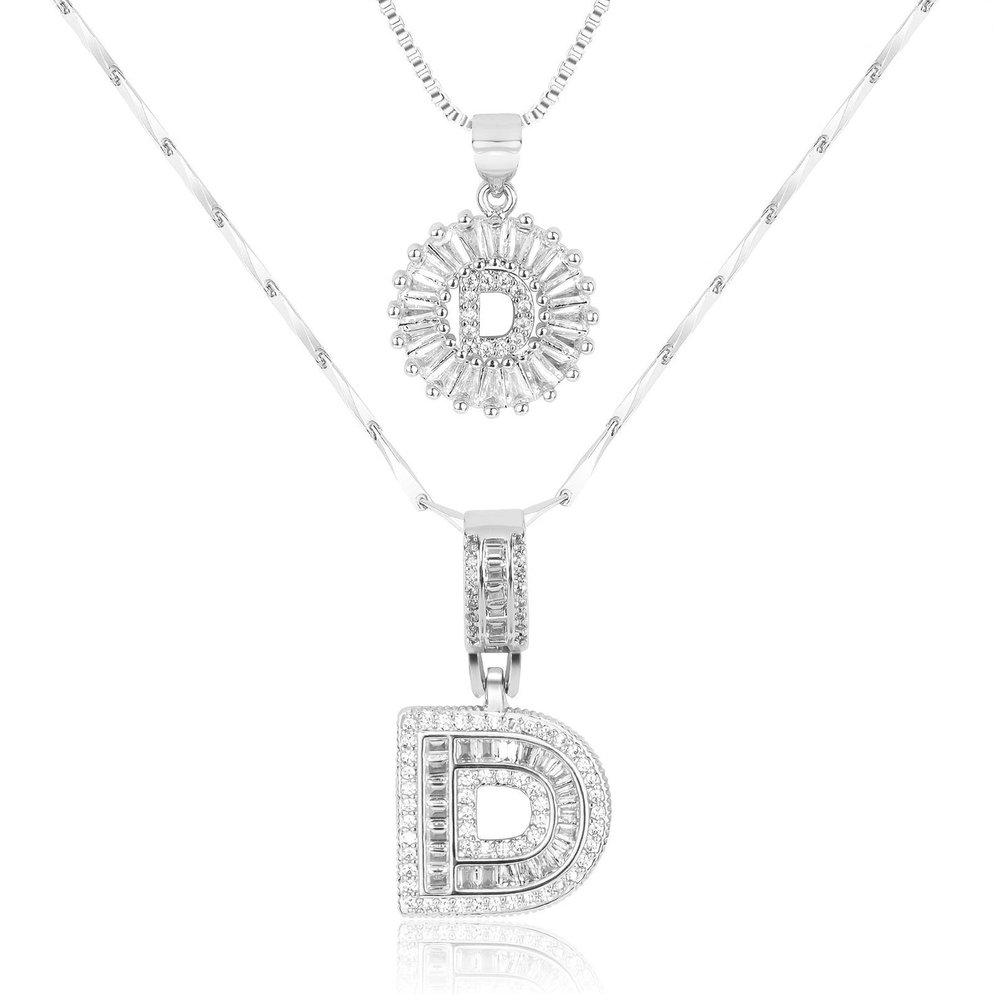 Fine 14k Gold Initial Diamond Pendant Necklace