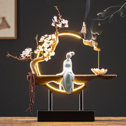 Decorative Stone Waterfall Incense Burner