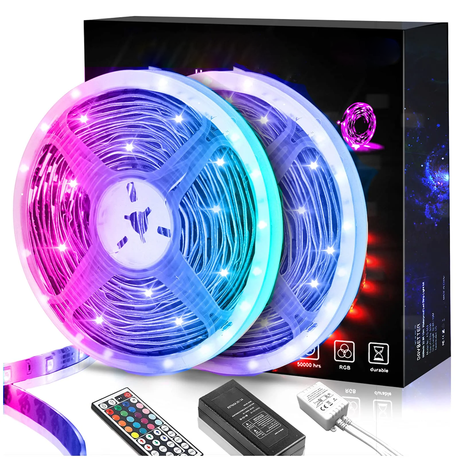 Colorful 32ft LED Tape Light with Remote Controller - Luxicro