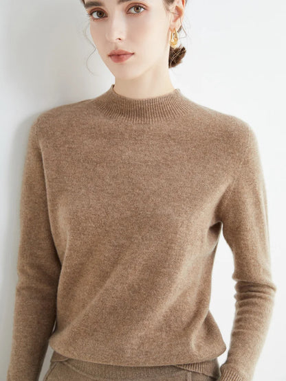 Cozy Crew Neck Wool Sweater for Women