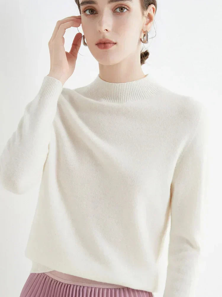 Cozy Crew Neck Wool Sweater for Women